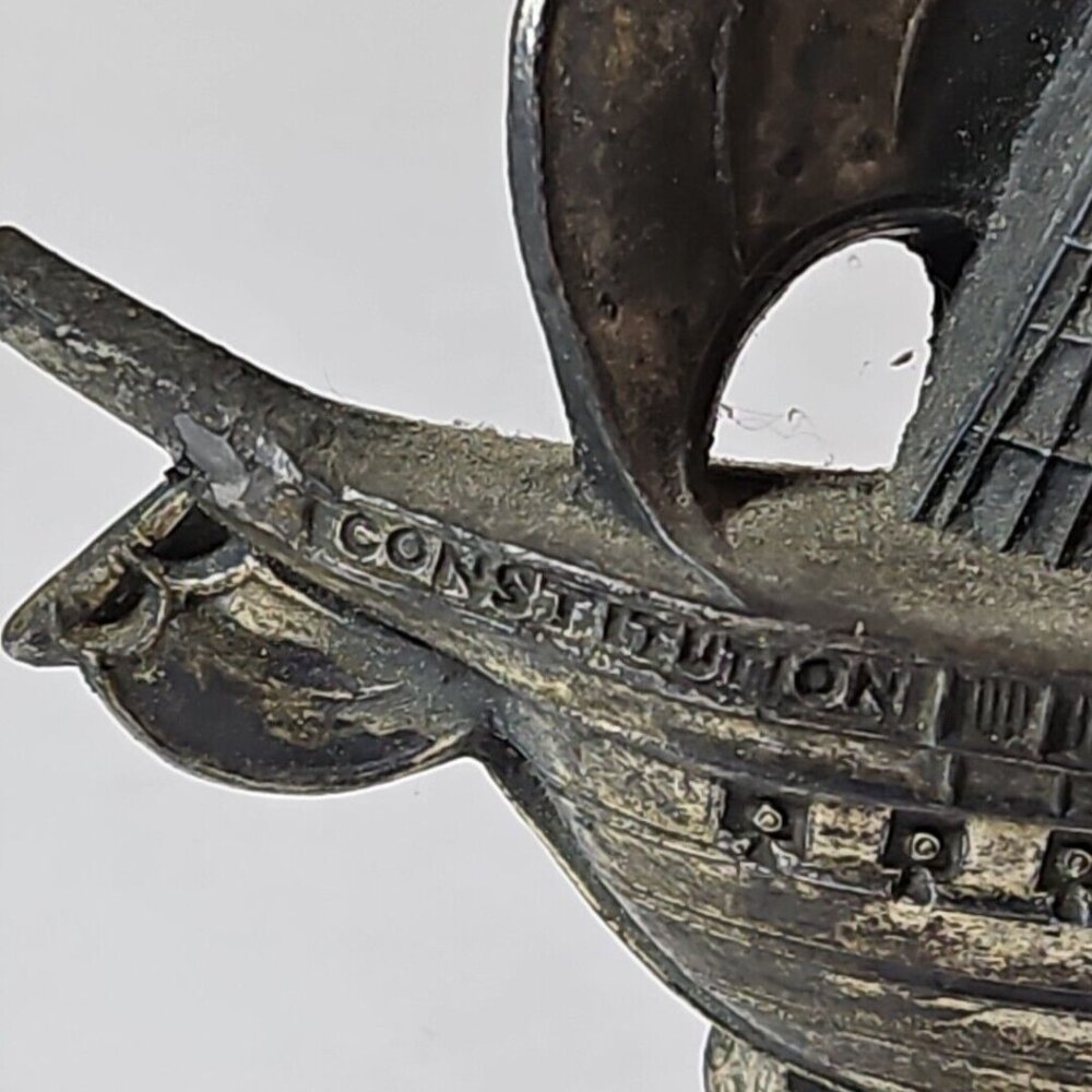 Old Ironsides Constitution 3 Mast Metal Bookends Set Of 2 1 Lb 8 Oz Each - Picture 13 of 16